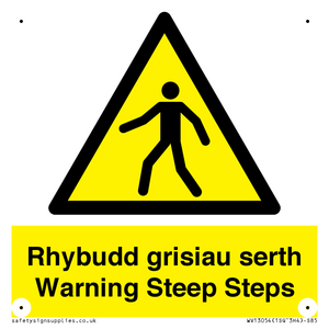 Rhybudd grisiau serth Warning Steep Steps